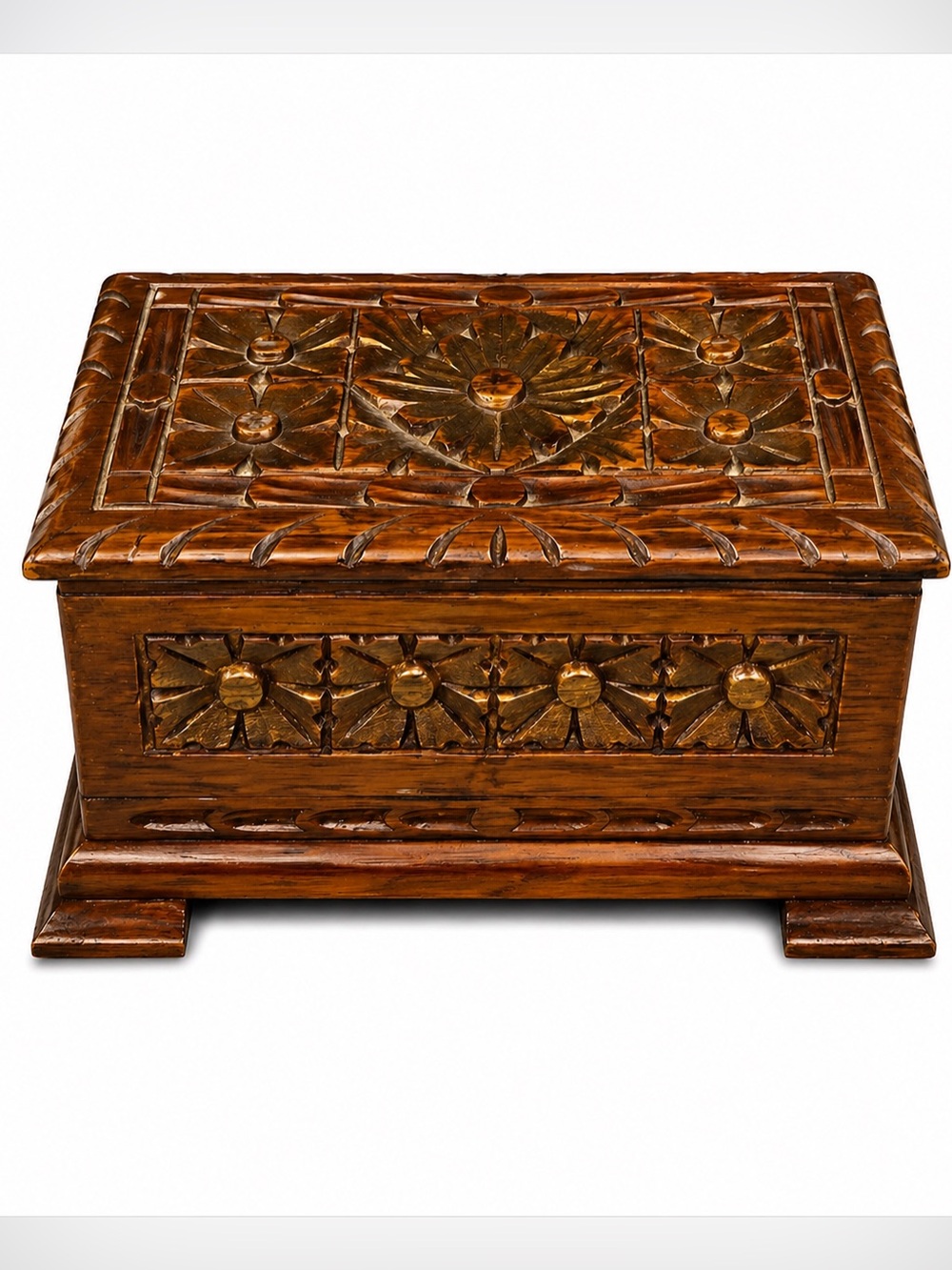 Vintage Italian S. Paggiomani Torino Carved Keepsake Jewelry Box Made Italy